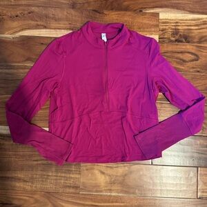CRZ YOGA Women's Magenta Long Sleeve Half-Zip Jacket